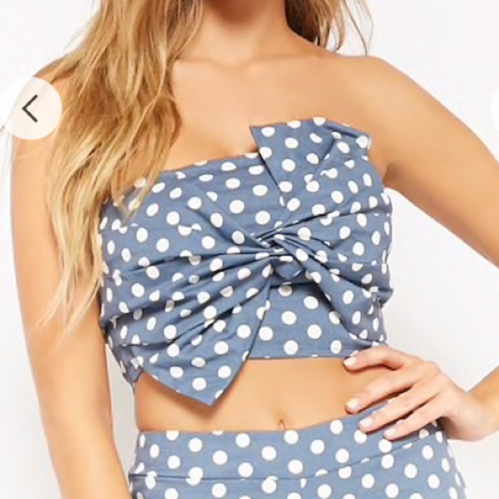 Blue Polka Dot crop top
